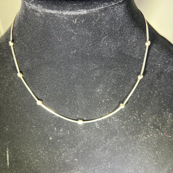 SILPADA STERLING SILVER 14K GOLD FILLED 16.5 INCH SATURN NECKLACE- Retired - Picture 6 of 7